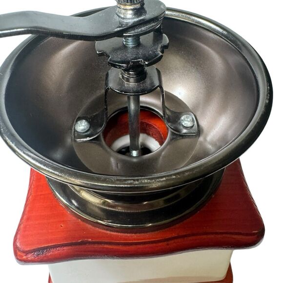 Vintage Cafe Coffee Mill Grinder with Porcelain- Floral- Fast Shipping - Picture 9 of 16